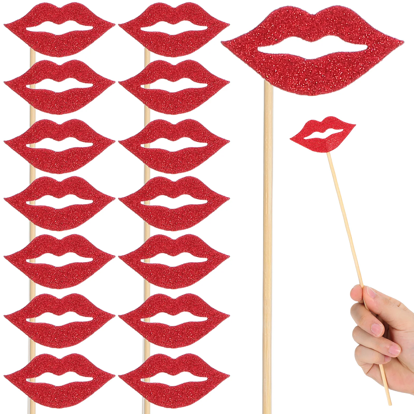 

20Pcs Lips Photo Booth Prop Creative Reusable Handheld Props for Festival Party Birthday Wedding Valentine's Day Photography Fun