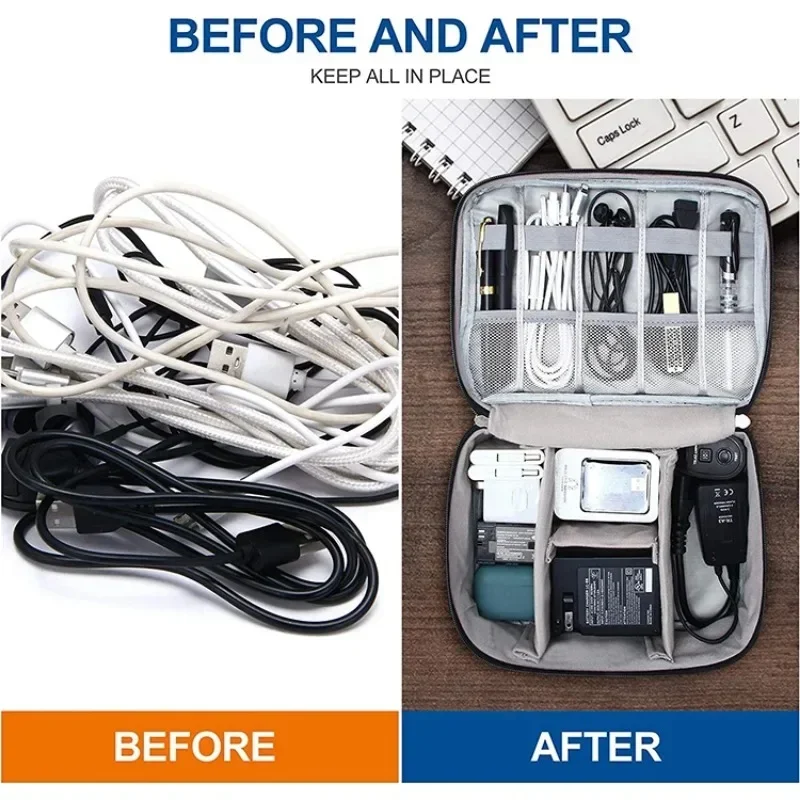 Portable Digital Storage Bag USB Gadget Waterproof Cable Organizer Pouch Electronics Devices Accessories Digitals Pack Supplies