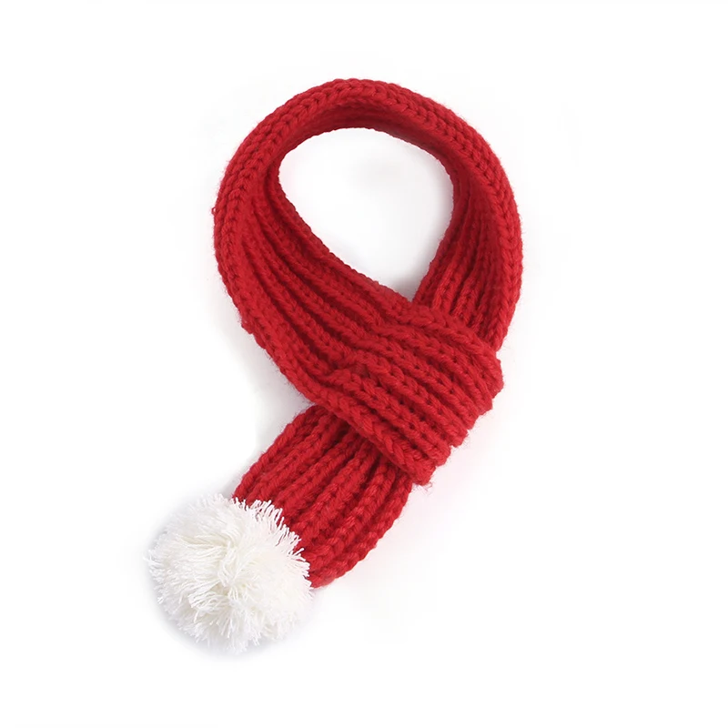 Cute Pet Christmas Scarf Cat Dog Autumn Winter Warm Knitting Scarf Kitten Collar Puppy Bow Ties Fashion Pet Supplies