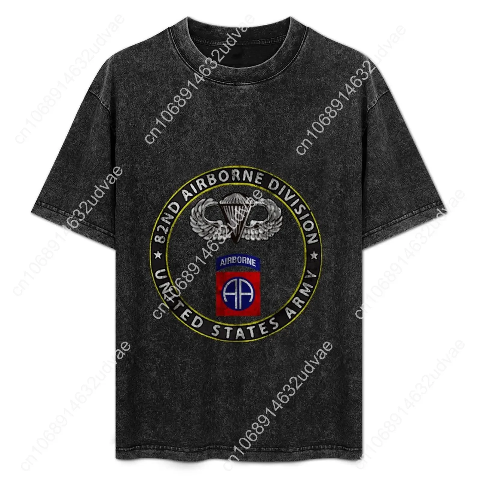 82nd Airborne Division Parachutist Wings Circ Retro T Shirts Mans Womans Tshirt Short T-shirt Custom Tops Unisex Clothes Tshirt