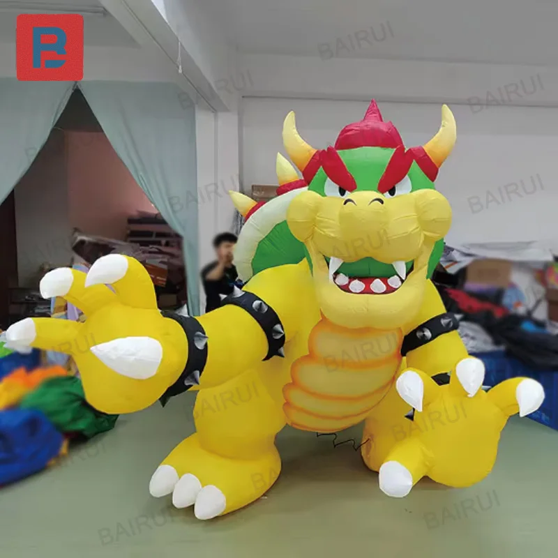 Inflatable dragon, cartoon animal air model, dragon back turtle shell, with blower, outdoor activity decoration prop