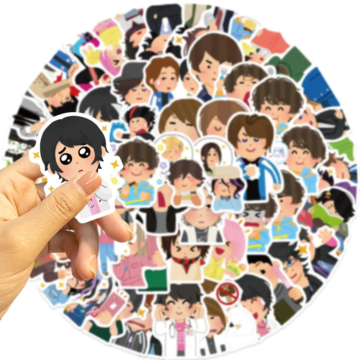 64PCS Fun Cartoon Kamen Rider Little Person Stickers Scrapbooking Collage Material Phone Cases Guitar Notebooks DIY Decorative