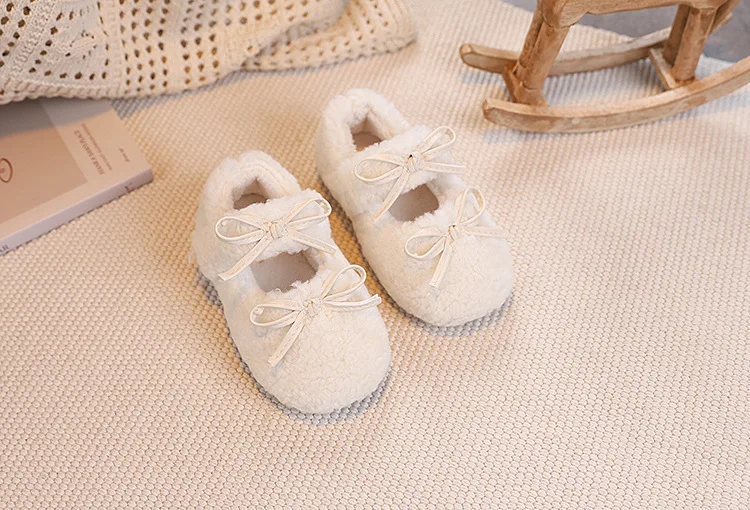 Kinderschuhe Winter Kleinkind Mädchen Mode Prinzessin Mary Jane Party Kleid Ballerinas Kinder Marke Warme Pelz-Schleife Weiche Sohle – Detail 17