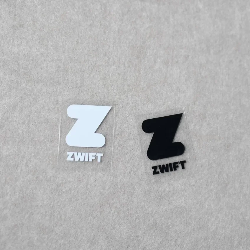 ZWIFT Style Black White Waterproof Vinyl Stickers, Decals For Bike Cycling Helmet Laptop Phone Multi‑scene Personality Decor