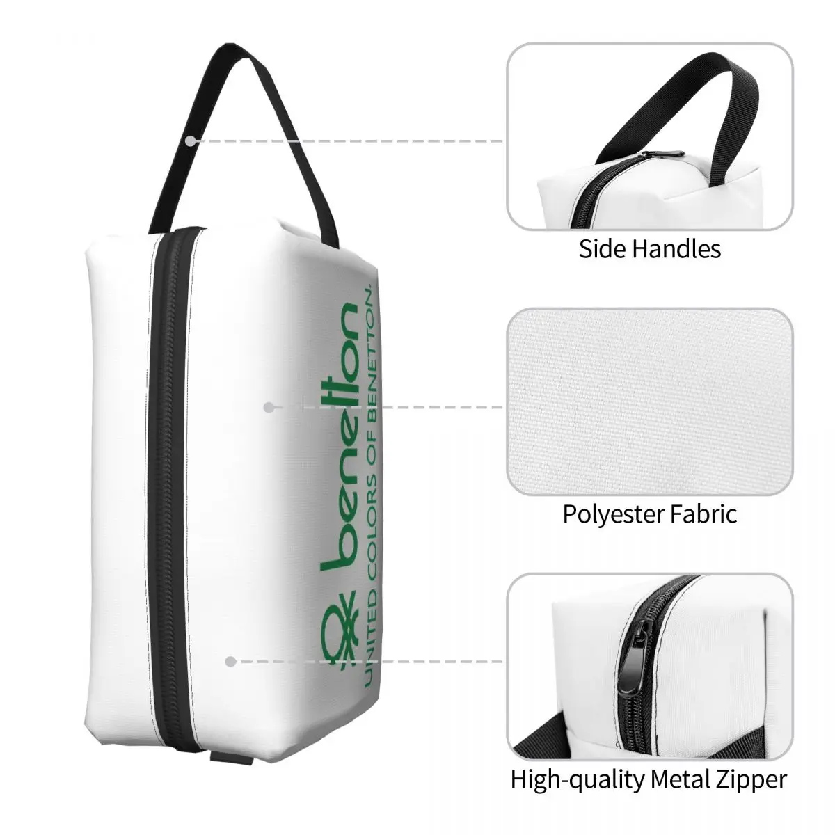 حقيبة مكياج يونايتد كولورز أوف بينيتون منظم مستحضرات التجميل مجموعة أدوات التخزين وحقيبة مستحضرات التجميل مقلمة