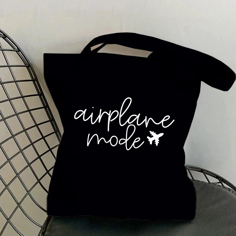 

Fashion Airplane Mode Printed Handbag Women Girl Shoulder Bag Shopping Bag Casual Travel Bag Daily Bag