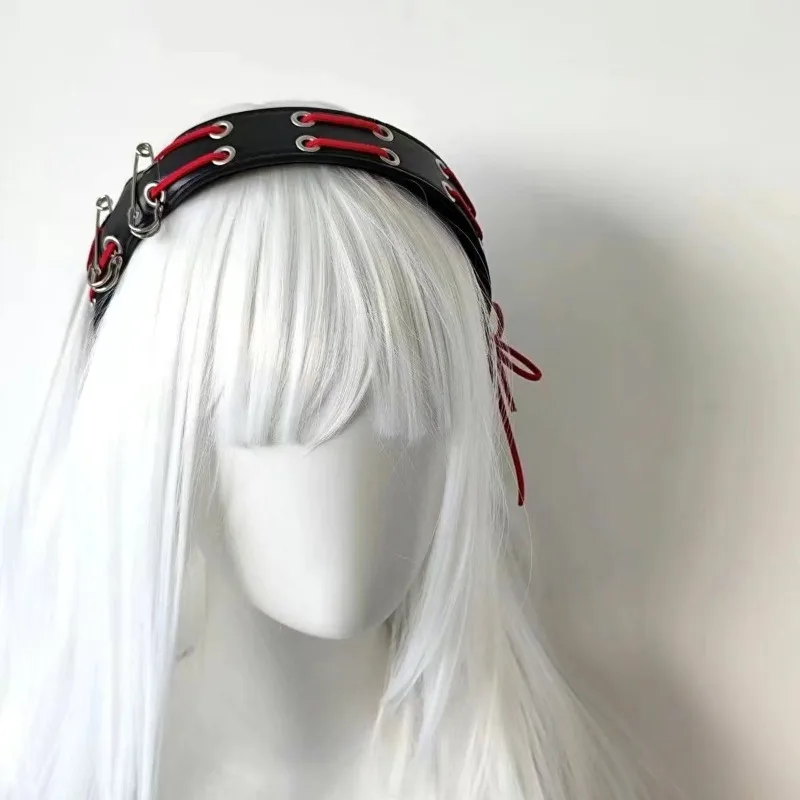 Darkly الشرير القط الأذن برشام عقال ثقافة فرعية وأشار مخالب القط المعادن الثقيلة الجلود عقال فتاة حار القوطية خوذة