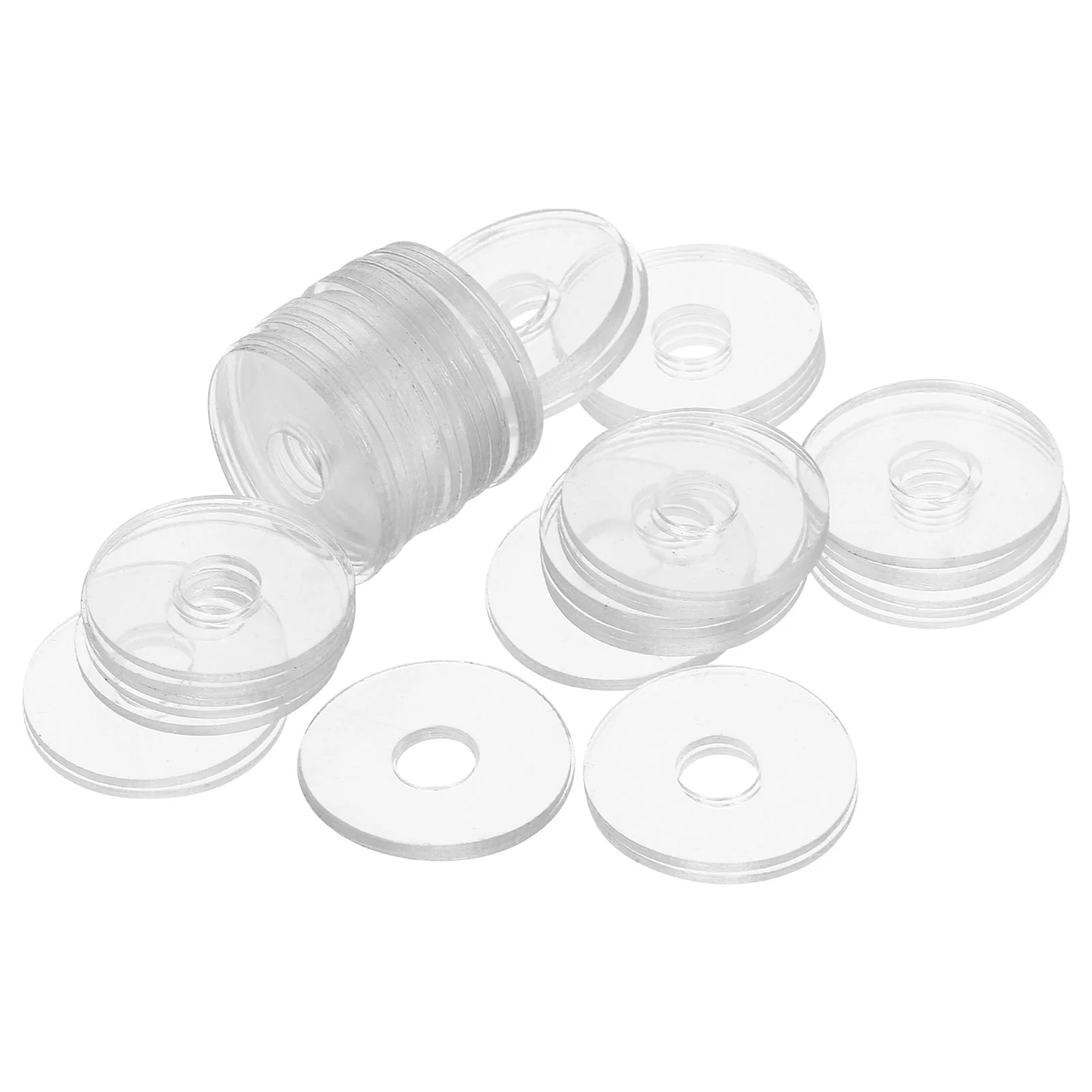 50 Pcs Transparent Gasket Round Gaskets Door Knob Shower Handle Screw Fastening Washers Vinyl Replacement Handles