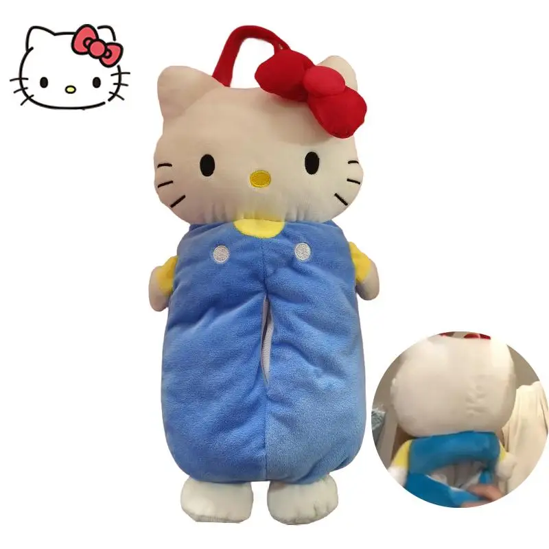 Sanrio กล่องกระดาษทิชชู่ลายการ์ตูนสำหรับเด็กผู้หญิง, กล่องใส่กระดาษแบบแขวนตุ๊กตาเก็บของแบบพกพาของขวัญกล่องเก็บของทิชชู่ขายส่ง