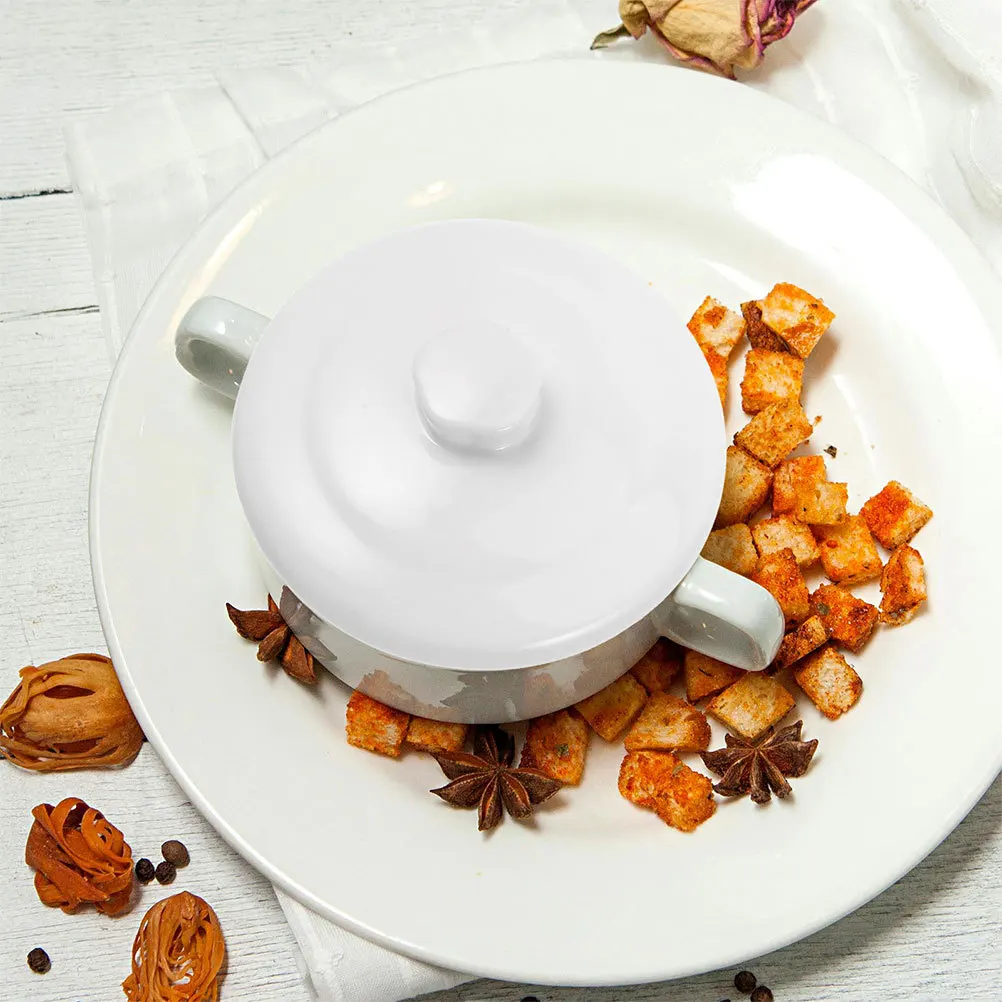 

Ceramic Electric Stew Pot Lid Replacement 0.65L Universal Heat-Resistant Cooking Pot Lid for Soup Steaming Ceramic Steaming Cup