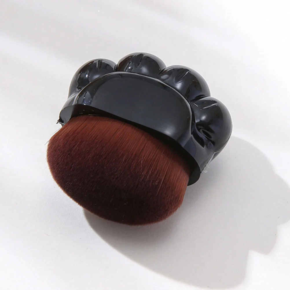 Pędzel do makijażu w kształcie kociej łapki, płaski, do podkładu, różu, do płynnych i pudrowych kosmetyków, miękkie syntetyczne włosie, podróżny, do twarzy.