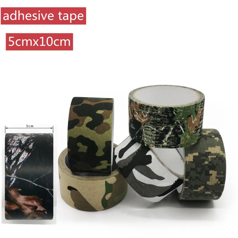 5M Outdoor Duct Camouflage Tape WRAP Hunting Waterproof Adhesive Camo Tape Stealth Bandage Military 0.05m x 5m /2inchx196inch