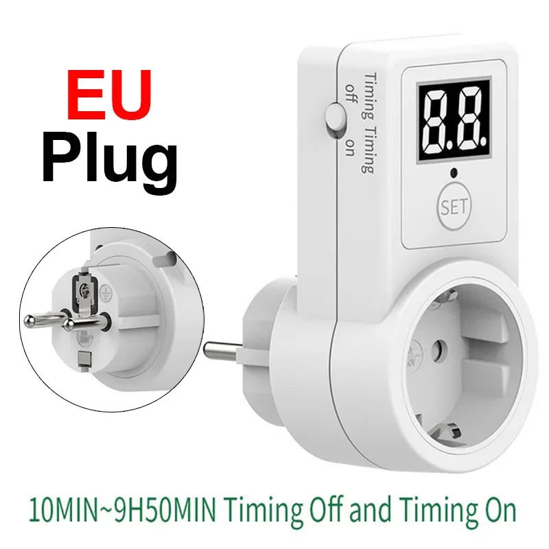Smart Socket EU Plug Smart Home Outlet Socket Countdown Switch Two Digit Display Timer Time Control Telephone Battery Charging