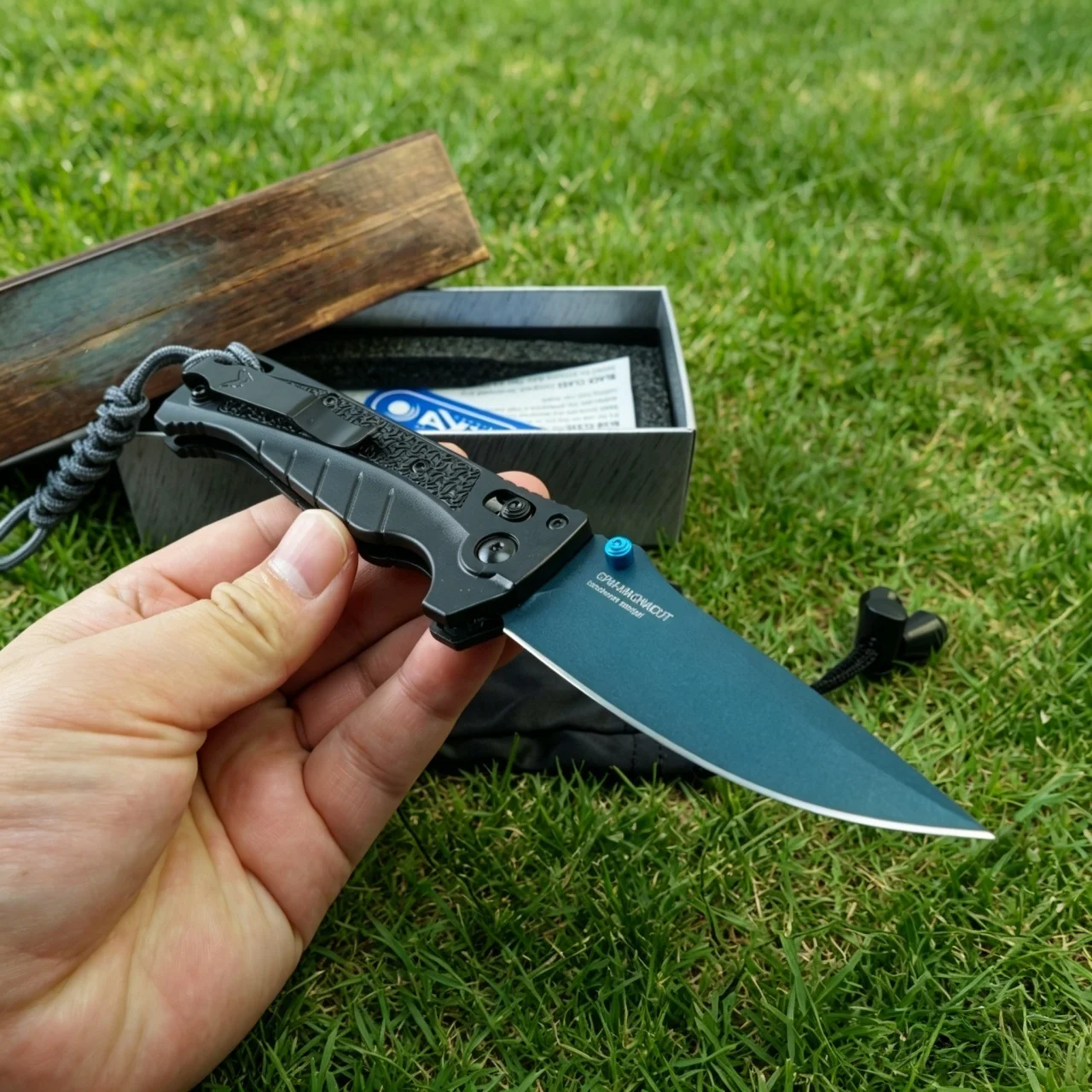 CPM MAGNACUT Blade+Nylon Fiber Handle, Tactical EDC Folding Knife, Lightweight Outdoor Knife, Great for Gifts or Collection. EDC