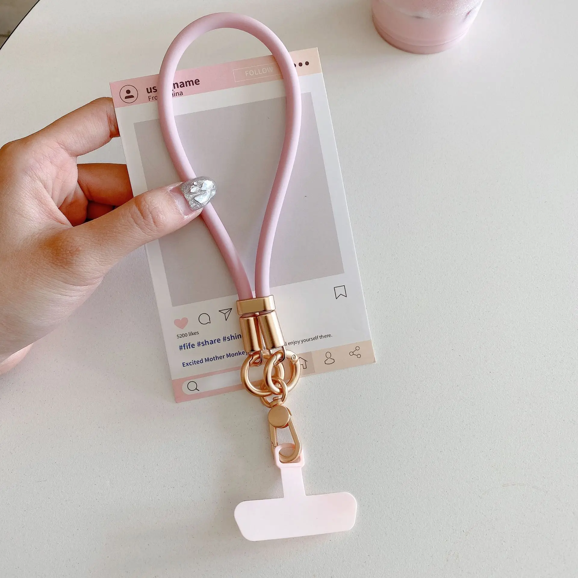 Liquid Silicone Wrist Strap for Mobile Phones, Gift Idea
