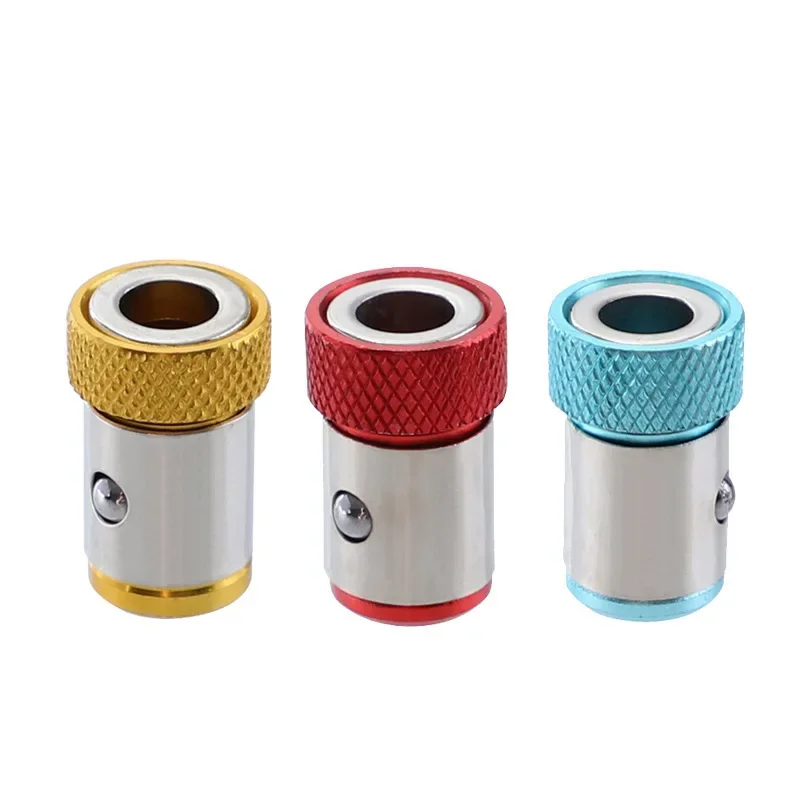 1/3PC Universal 1/4 Batch Head Colored Magnetic Coil Metal Screwdriver Head Positioning Magnetizer Electric Tool Accessory Set image 2