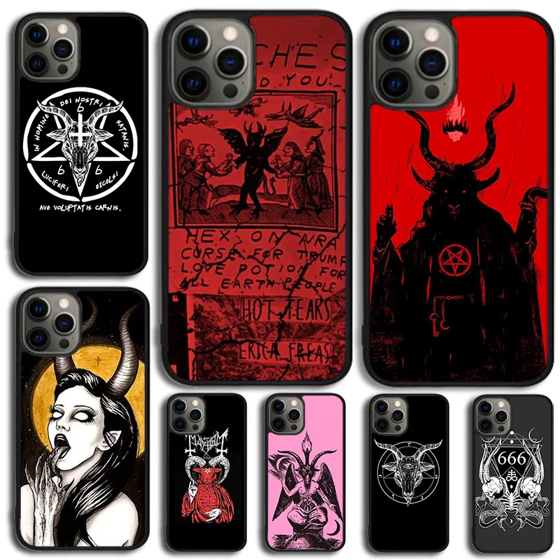 Gothic Witch Satan Phone Case For iPhone 16 15 14 13 12 Mini 11 Pro Max Plus X XS Max XR Cover Shell coque