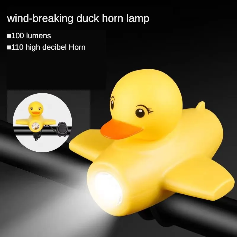 Bicycle Lights Night Riding Headlights Little Yellow Duck Aircraft Horn Lights High Decibel Horn Lights Bicycle Accessories