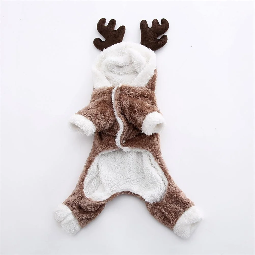 

Elk Design Dog Winter Coat Thickened Warm Hoodie For Small Dogs Outdoor Walking Jogging Pet Sweatshirt Clothes