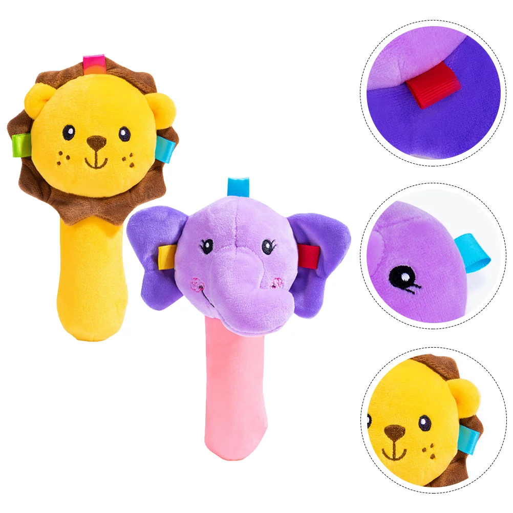 

2 Pcs Bb Stick Anxiety Relief Cognitive Toys Baby Entertainment Interactive Squeaker Cloth Comforting