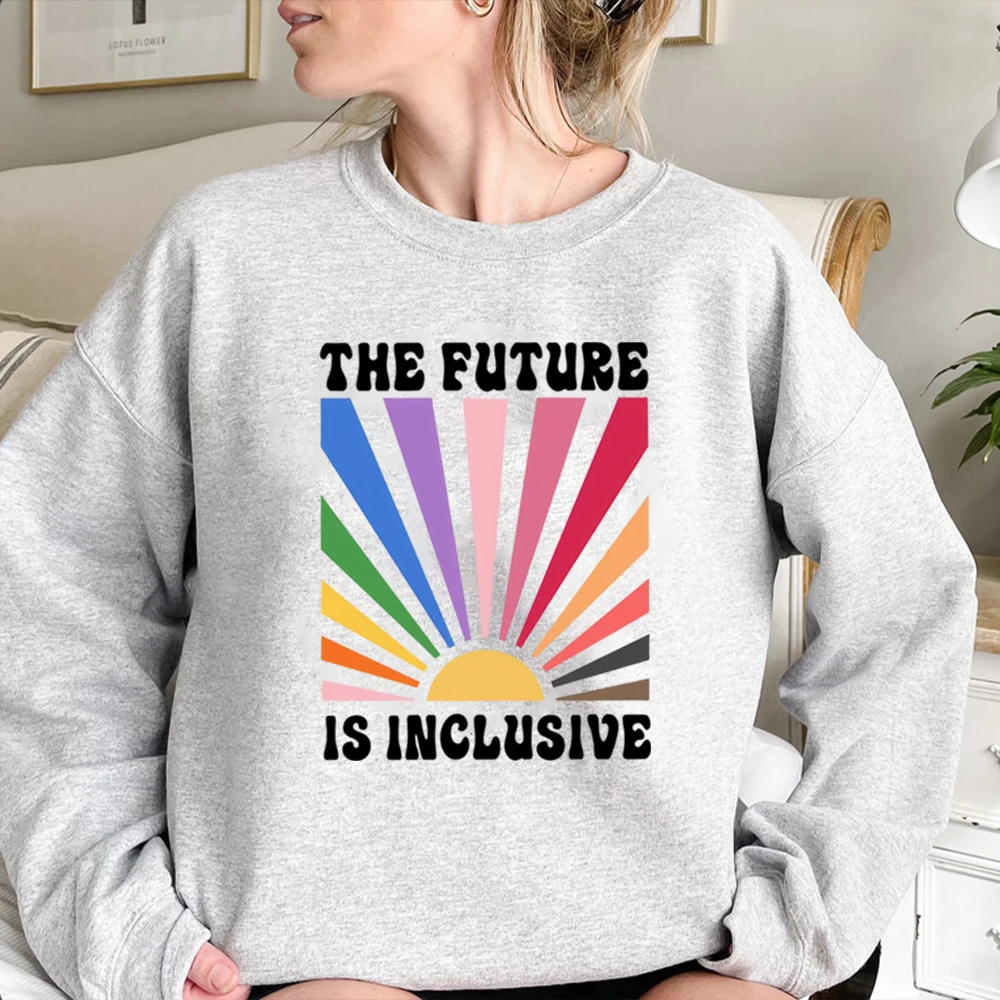 The Future Is Inclusive Sweatshirt Rainbow Pride Sweater Gay Pride Pullover Lgbtq Shirt Unisex Long Sleeves Sweatshirts