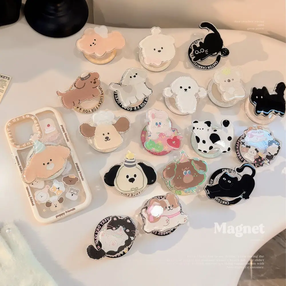 Cute Bear Animal Magnetic Phone Griptok Grip Tok Stand, Funny Adjustable Phone Stand Holder Support for IPhone 15 14 Pad