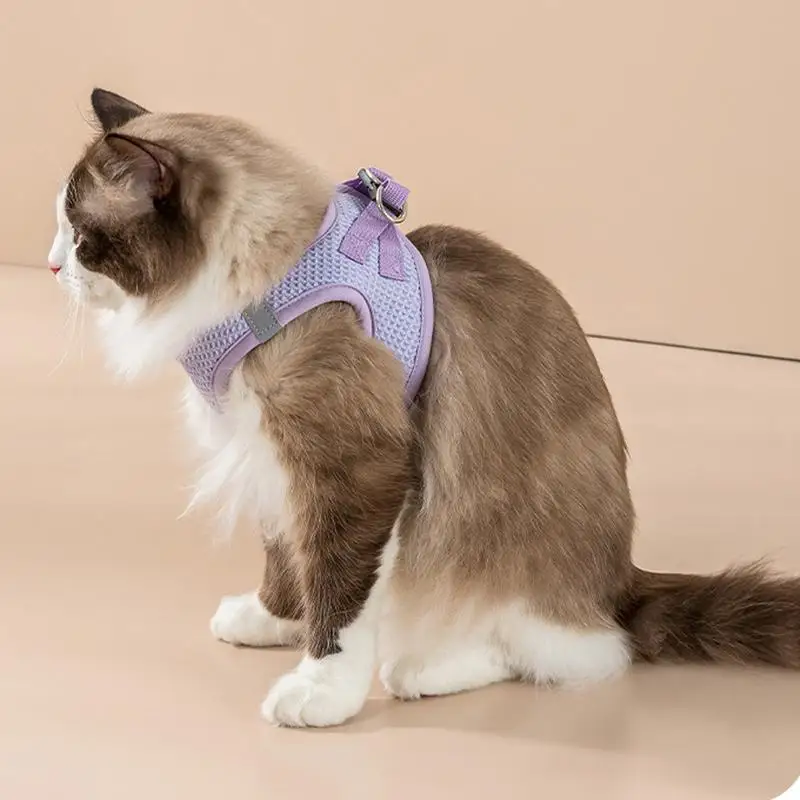 

Pet Vest Harness Escape Proof Walking Travel Pet Safe Harness Reflective Breathable Mesh Jacket Lightweight Kitten Outdoor