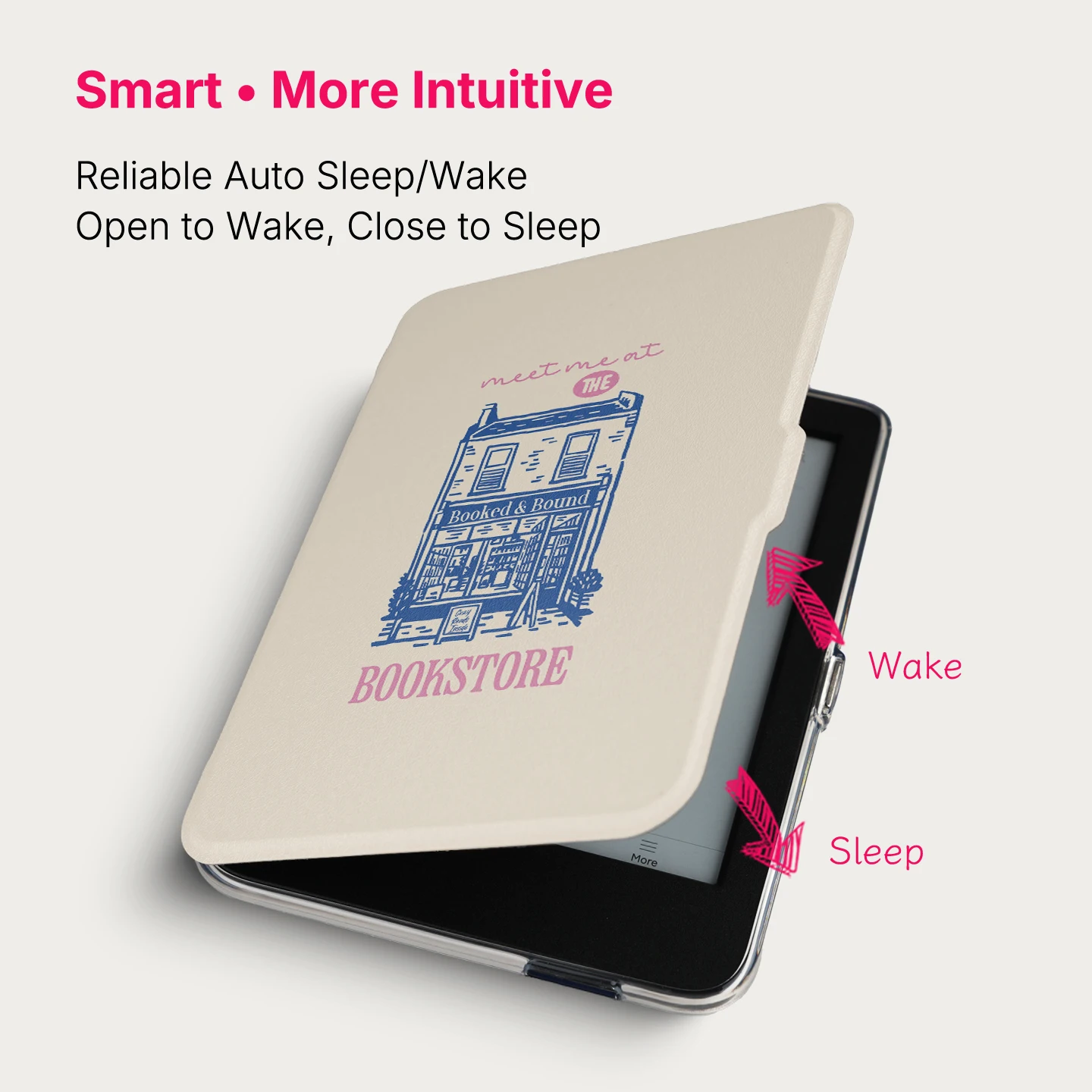 Magnetic Detachable Case for Kobo Clara BW Colour 2E 6-Inch Hand-Drawn Art Style Protective Cover with Auto Sleep Wake Cover view 4
