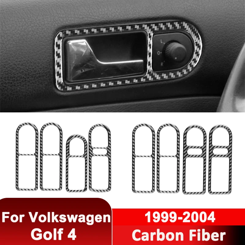 

For Volkswagen Golf 4 1999-2004 Carbon Fiber Car Pull Handle Panel Trim Frame Decorative Sticker Auto Interior Accessories