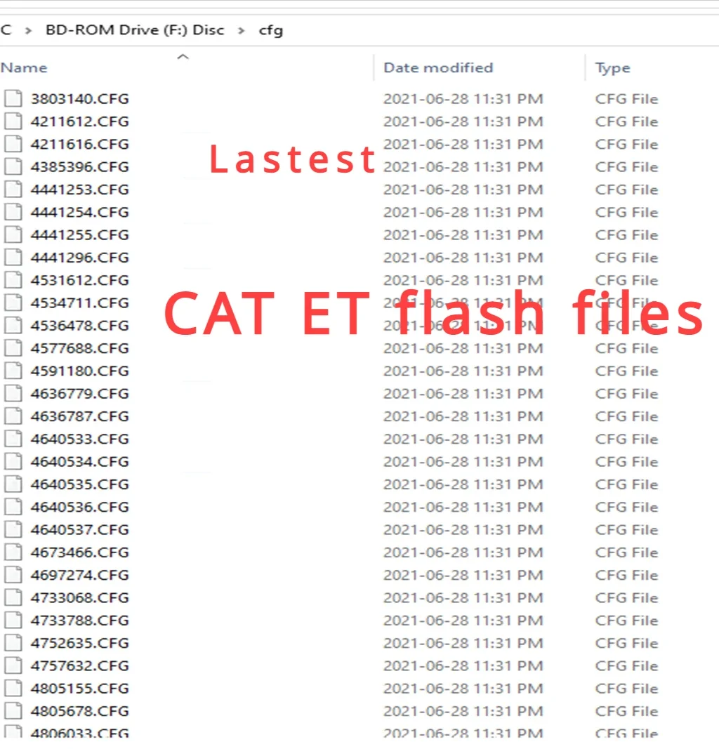 CAT ET flash files for the Flash memory programming 2021