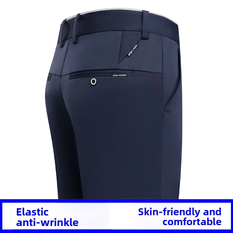 Suit Pants, Outdoor Mid-aged Fashionable Business Casual Pants, Loose and Versatile Men's Breathable Straight-leg Trousers