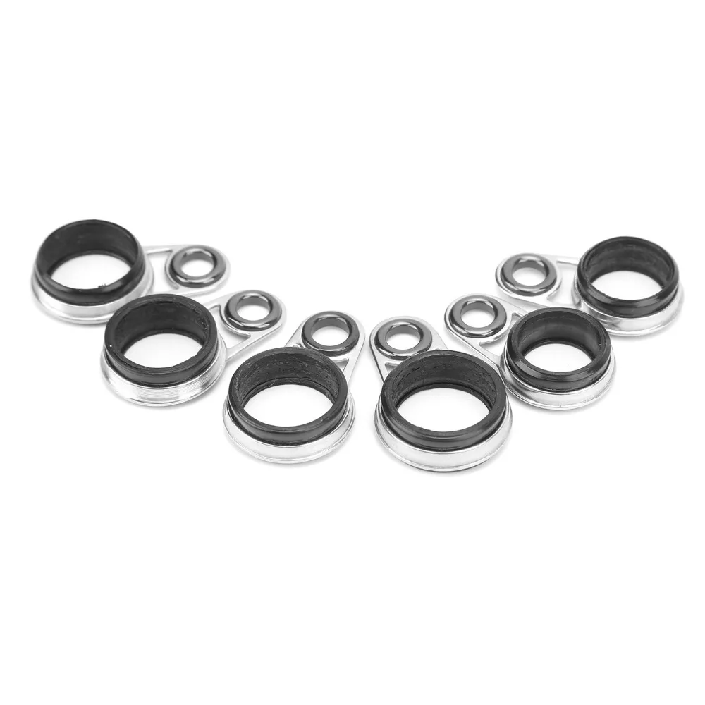 33PCS Durable Stainless Steel Fishing Rod Guides with Ceramic Loop Multiple Sizes Eyes Ring Raft Line Ring Fishing Rod Building