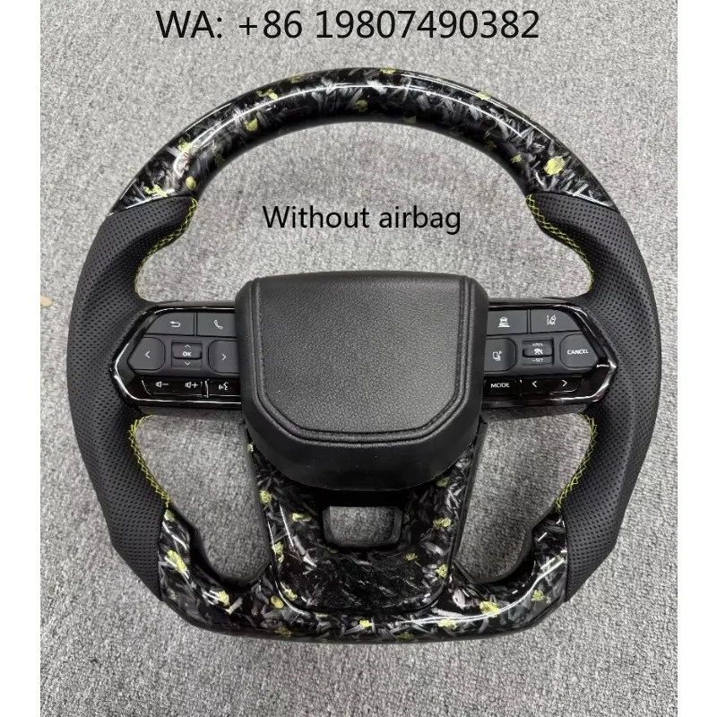 

LED Sports Carbon Fiber Steering Wheel New Modified Upade Trim Fit LC300 LC200 79 Series Vehicle Interior Refit
