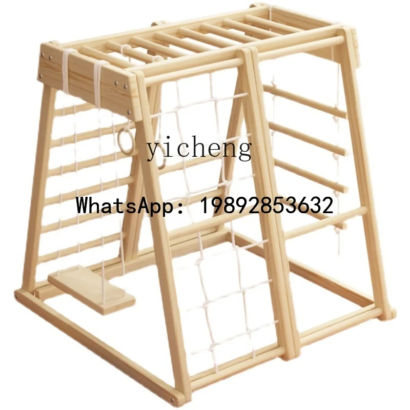 ABC Children's Indoor Climbing Frame Solid Wood Slide Combination Kindergarten Small Amusement Park