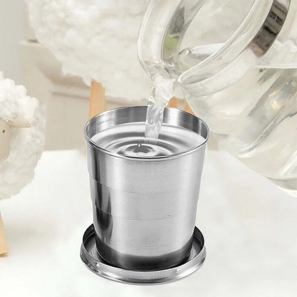 

Portable Outdoor Travel Folding Collapsible Cup Telescopic Mug Stainless Steel