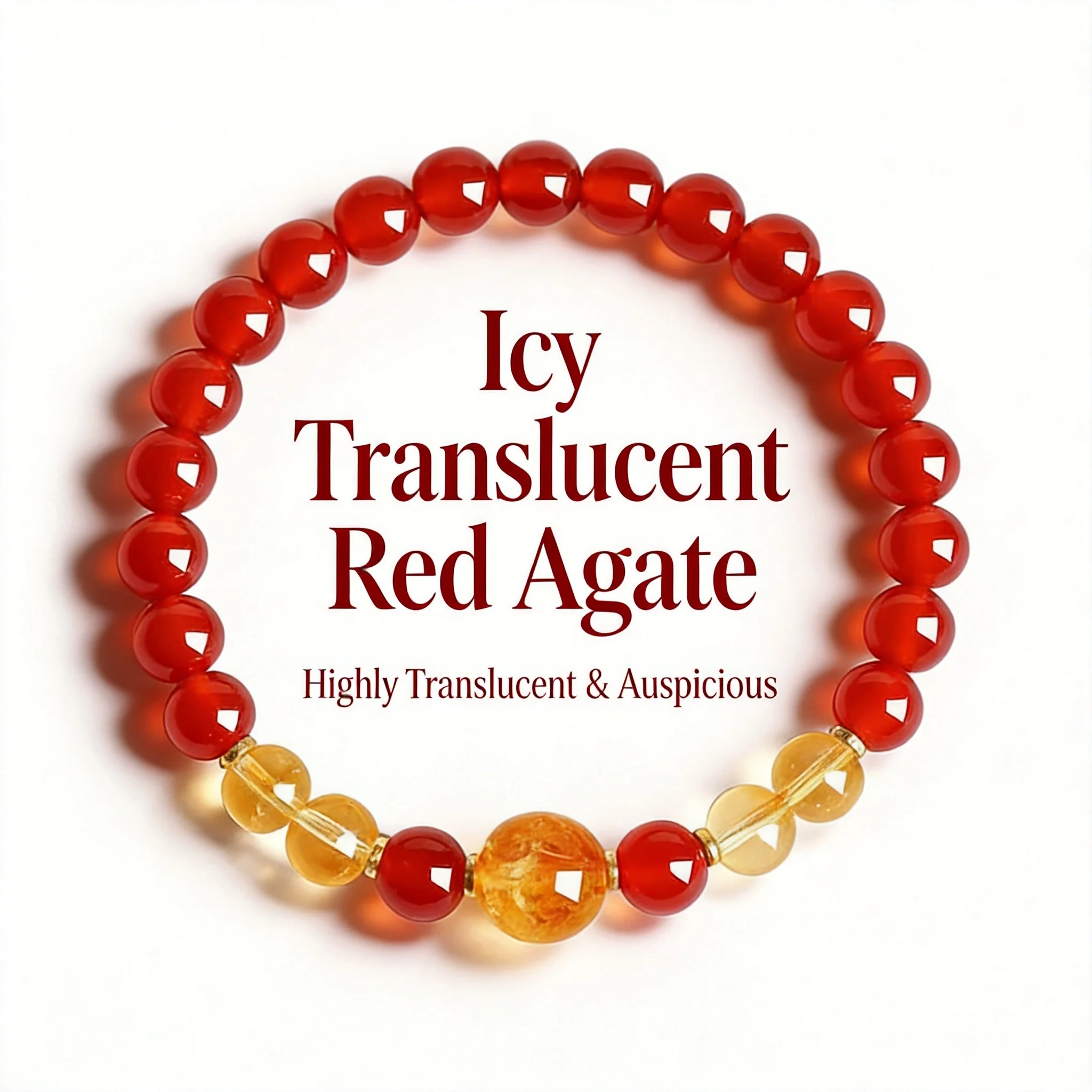 

Natural Red Agate Yellow Citrine Beaded Bracelet 2026 Fashion Crystal Jewelry For Women Gift For Girlfriend Daily Wear Casual