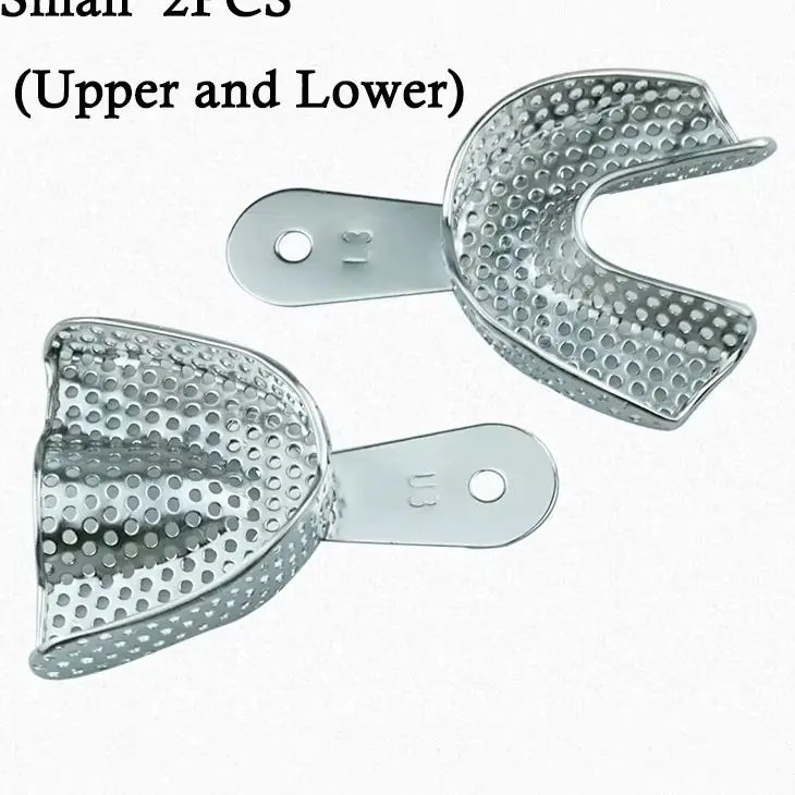 

6Pcs Dental Stainless Steel Implant Tray Full Mouth Partial Mold Tray Removable Resistant To High Temperature Disinfection Tools