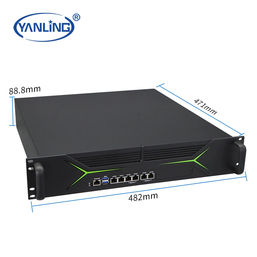 New Arrival Custom Panel PC ATM Kiosk 2U Rackmount Network Security Server Core I3/I5/I7 DDR4 6LAN Ports HD PCIE Firewall VPN
