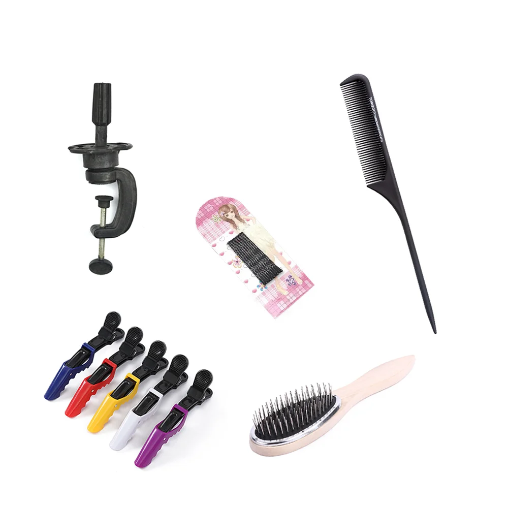 Hair Salon Special Tool Set, Hair Care Set, Apontou cauda Comb, Punho De Madeira, Clipe De Crocodilo