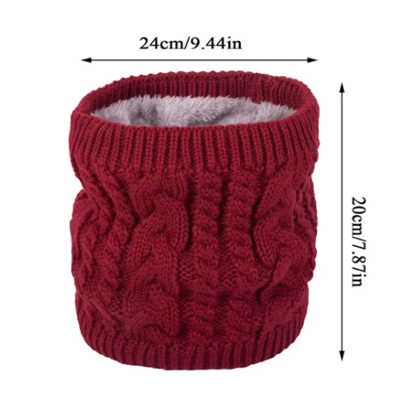 الشتاء وشاح للرجال الصوف الدائري باندانا محبوك الدافئة الصلبة وشاح المرأة الرقبة أدفأ سميكة الكشمير الساخن منديل قناع للتزلج