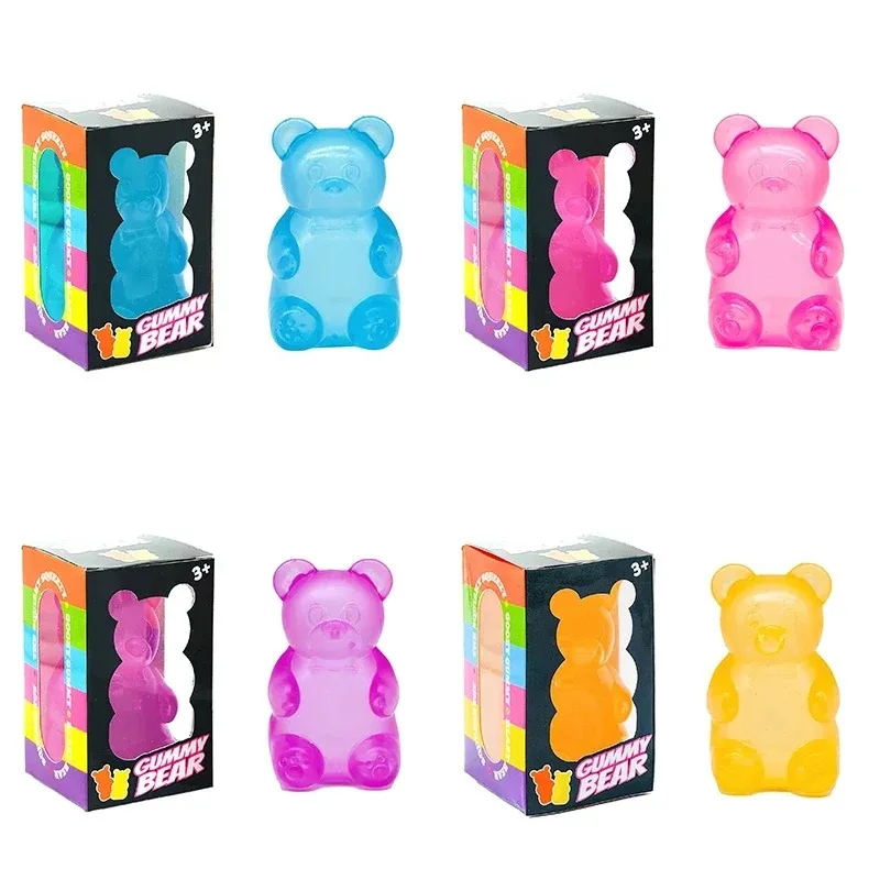 Gumdrop Bear Anxiety Reliever Fidget Sensory Toy Soft Maltose Slow Rebound Anxiety Focus Calm Down For ADHD Non-toxi Toy Gift