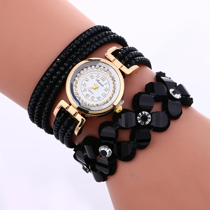 Fashion White Chimes Diamond Leather Bracelet Lady Woman\'s Wrist Top Style Watches For Elegant Women Fashionable Delicate часы