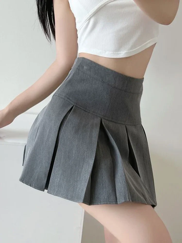 

Jmprs High Waist Women Pleated Skirt Summer Fashion Jk Mini Skirts Korean School Uniform Black Grey Zipper Slim Girls Skirt