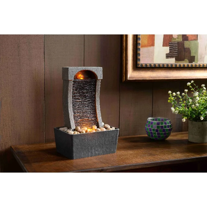 

Bent plate rock circulation water fountain lucky ornament living room office desktop humidifier housewarming opening