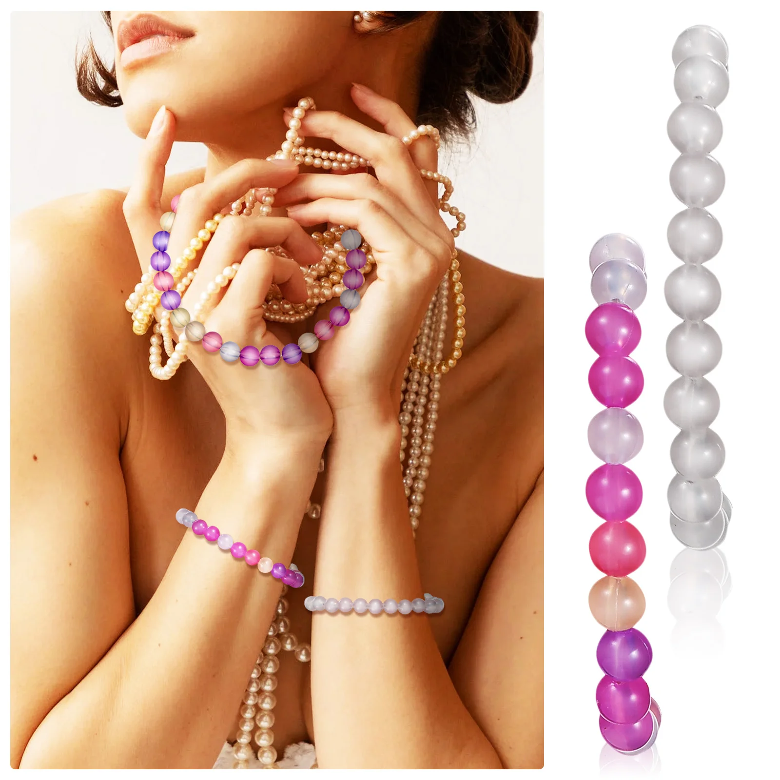 6pcs 6 PCS Beads Uv Activated Color Changing Sun Spacer Light Colors Sunlight Bulk Solar