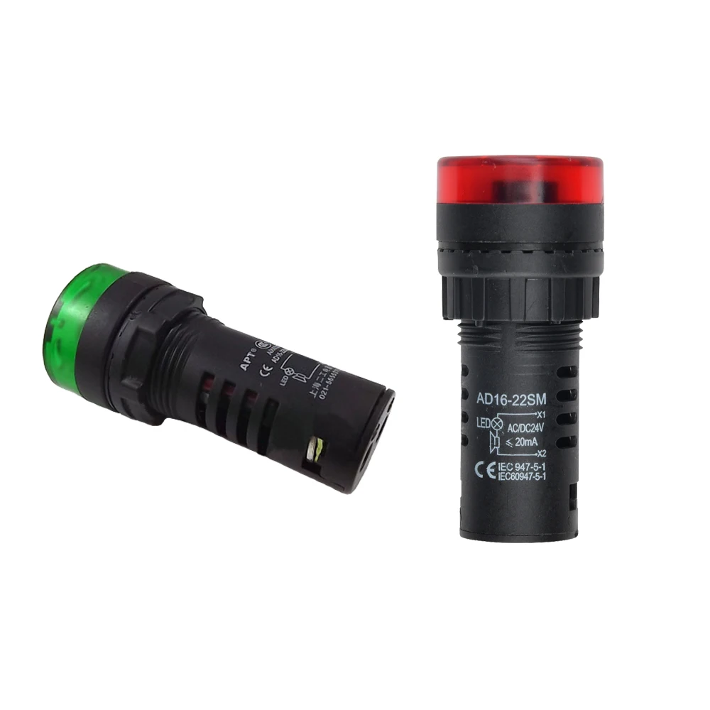AD16-22SM AC DC 12V 24V 110V 220V Flash Signal Light Red LED Active Buzzer Beep Alarm Indicator Green Yellow
