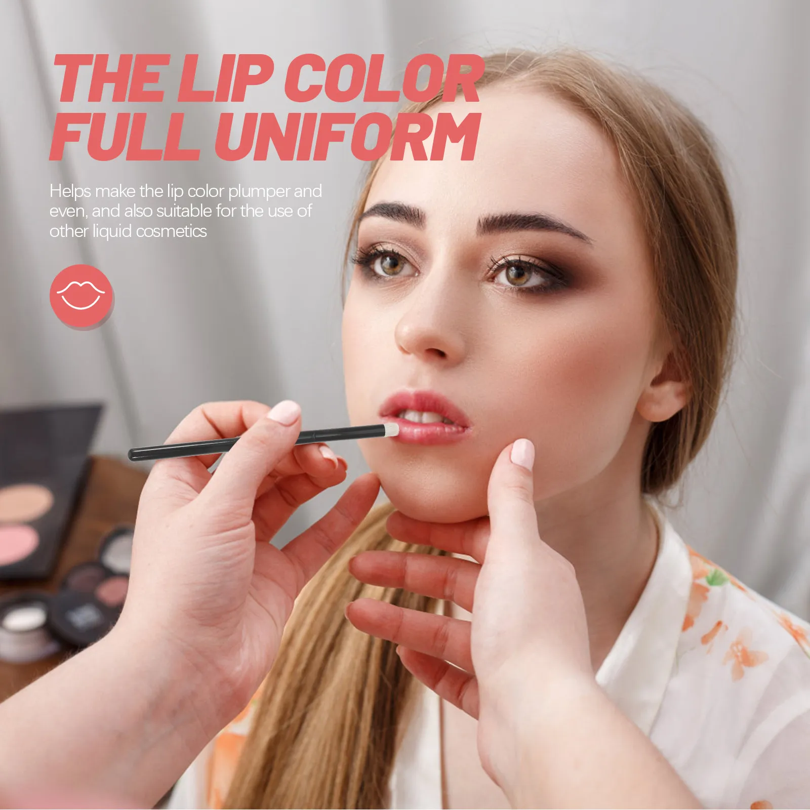 4 個ラウンドヘッドリップブラシポータブルメイクアップツール口紅グロス塗布用女性用輪郭コンシーラーワンド