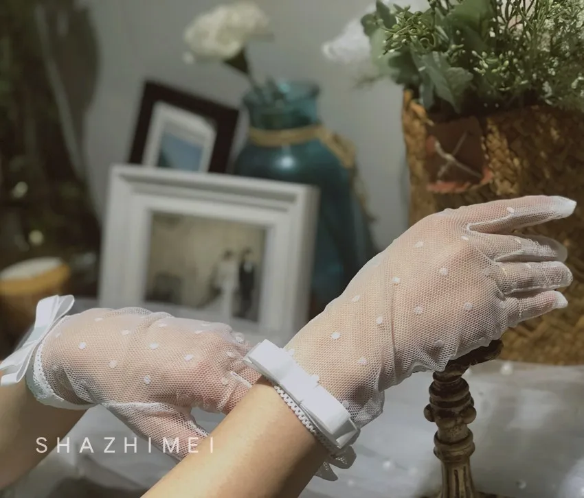 New High-End Stretch Satin Bow Bridal Draping Fabric for Wedding Gloves Dress Dinner Short Transparent Fabric