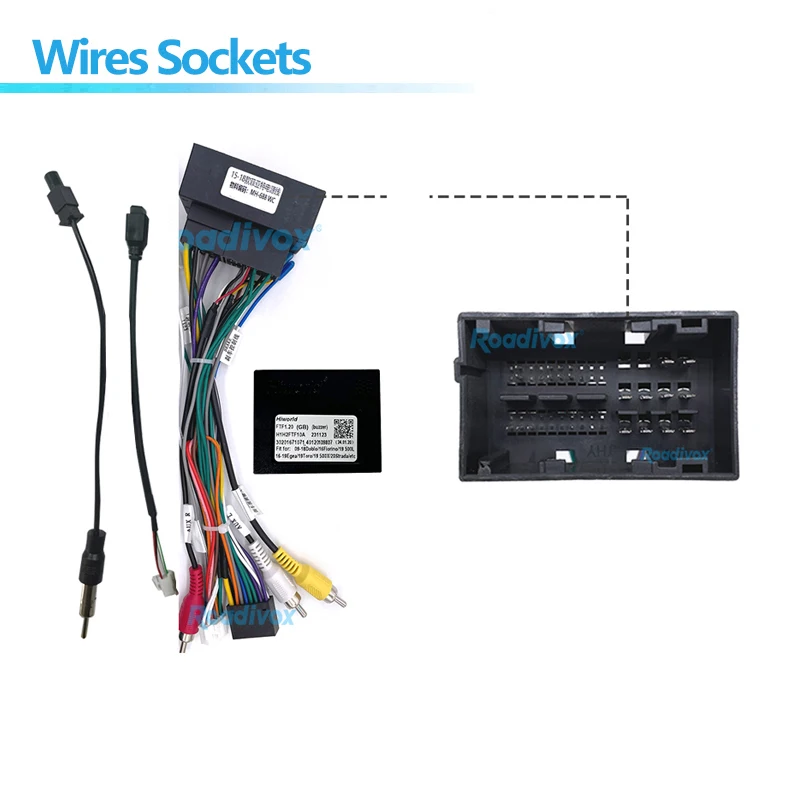 Car Radio Wire Harness Power Adapter Canbus For Jeep Renegade Compass Fiat 500X 16pin Android Stereo GPS ISO Cable Connector