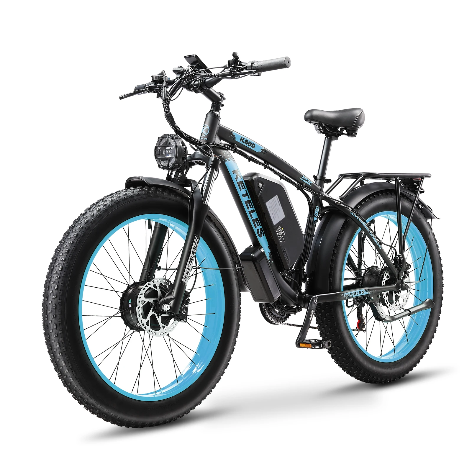 AliExpress NONE KETELES K800 Electric Bike 1000W*2 Motor 48v23ah Battery Off-Road E-Bike 26 inch fat tire E-Mountain bike